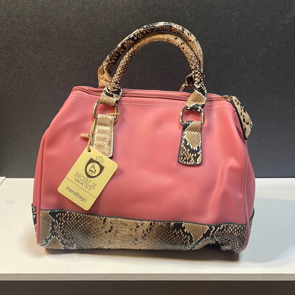 Noble Mount Snake Accent Lorraine Satchel Bag. NWT